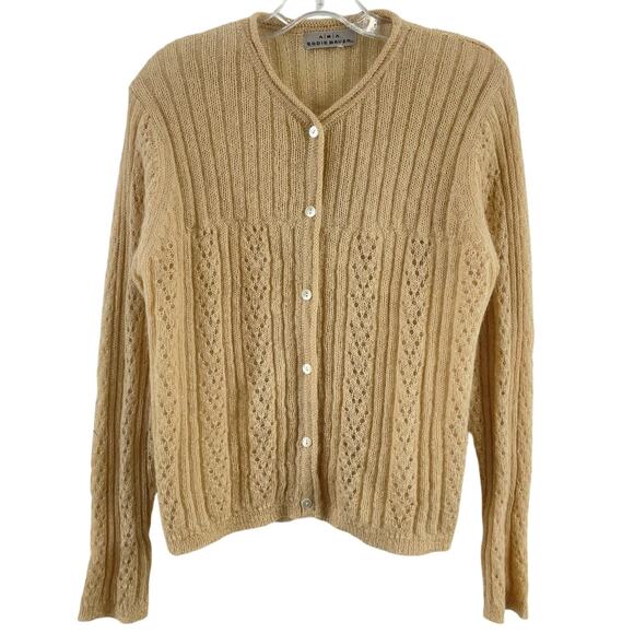 Eddie Bauer VTG Women’s XL Plus Tan Mohair Button-Up Cardigan Sweater Preowned - Picture 1 of 5